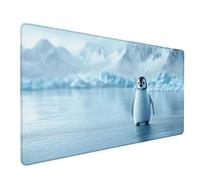 Penguin Mouse Pad Large 70x30cm, White Gaming Mouse Pad Waterproof Desk Mat with 3MM Stitched Edges, Non-Slip Rubber Base Mousepad Computer Accessories for Gaming, PC, Office, Home, Gifts -lsy260324