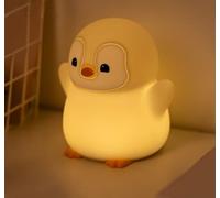 Penguin Night Light for Kids, Cute Squishy Lamp Rechargeable Night Lamp, Penguin LED Novelty Bedside Light, 2 Level Dimmable, Silicone Nursery Table Lamp Room Decor, Nightlights Gifts for Girls Boys