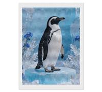 Penguin on Blue Ice Diamond Art Kits for Adults 12"x16" DIY Diamond Painting Kit for Beginners Gem Art Painting with Round Full Drill Diamonds DIY Paint Paintings for Home Wall Decor Gift