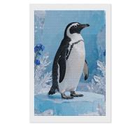 Penguin on Blue Ice Diamond Art Kits for Adults 8"x12" DIY Diamond Painting Kit for Beginners Gem Art Painting with Round Full Drill Diamonds DIY Paint Paintings for Home Wall Decor Gift