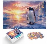 Penguin on Ice with Colorful Background Jigsaw Puzzle, 1000 Piece | For adults who enjoy jigsaws: Adult jigsaw puzzle with 1000 pieces; when a calm, focused hobby suits the moment.