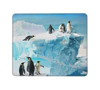 Penguin on The Iceberg Printed Gaming Mouse Pad 10.3x8.3 Inches, Non-Slip Rubber Base Laptop Mousepad Desk Mat with Stitched Edges for Gamer, Office, Home