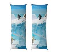 Penguin on the Iceberg Printed Long - shaped Pillow Cover 51x137 cm - Soft Short-Pile Polyester Cushion Cover for Home Decor & Gifting
