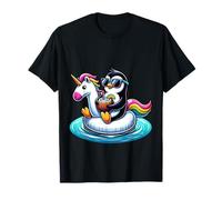 Penguin on Unicorn with Coconut Drink T-Shirt