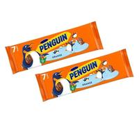 Penguin Orange Biscuit Bar, Chocolate and Orange Flavour Cream Filled with Milk Chocolate Coating, 7 x 24.6g,Pack Of 2