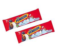 Penguin Original Biscuit Bar Multipack, Chocolate Flavour Cream Filled with Milk Chocolate Coating, 7 x 24.6g,Pack Of 2