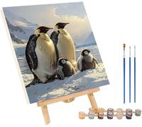 Penguin Paint by Numbers for Adults, Snow Paint by Numbers Canvas, DIY Craft Art Canvas Painting Kit with Acrylic Pigment and Brushes, Hobbies for Adults Women, Home Wall Decor Gifts 40x54 in 6-8482