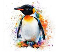 Penguin Paint by Numbers for Children Color Paint by Number Canvas 30X30CM, DIY Acrylic Oil Paintngs Adults Beginners Art Craft Kits with 3 Brushes and Acrylic Pigment, Home Decor, Gifts for Women
