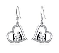 Penguin/Panda/Koala/Frog Drop Earrings 925 Sterling Silver Koala Stud Earrings Cute Animal Penguin Jewellery Birthday Gifts for Women Girls