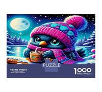 Penguin Paper Penguin with Knit Hat Winter Night Jigsaw Puzzle Boredom Buster Collectible Gift 38x26cm/1000pcs
