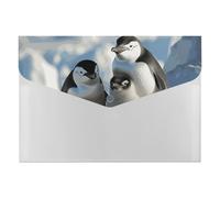 Penguin Parents and Chicks Antarctica Large Folder Expanding File Organizer with 6 Pockets Accordion File Portable Document Paper Bill Receipt Organizer Home College Office Supplies Letter Size