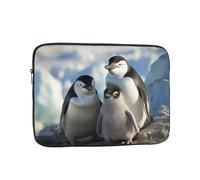 Penguin Parents and Chicks Antarctica Large Laptop Case 15 inch, TSA Laptop Sleeve Shockproof Protective Notebook Case Water Resistant Computer Carrying Cover Briefcase Handbags Men Women Computer Bag