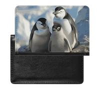 Penguin Parents And Chicks Antarctica Large Passport Holder Passport Cover Protector Essentials with Credit Card Slots for Women Men