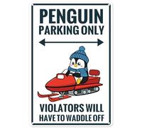 Penguin Parking Only Aluminum Signs 8in×12in, Sturdy Aluminum Metal Signs Rust Free, Cute Penguin Gifts for Women Kids - Penguin Party Decorations Figurines Toys Stuff (100)