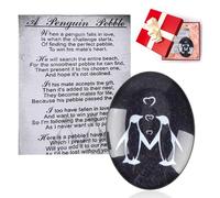 Penguin Pebble Gift for Her or Him Romantic Anniversary Keepsake