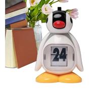 Penguin Perpetual Calendar, Cute Retro Push Button Desk Calendar Ornament, Creative Acrylic Animal Figure for Home Bedroom Office Decor, Fun Daily Date Tracker Gift