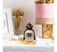 Penguin Perpetual Calendar, Cute Retro Push Button Desk Calendar Ornament, Creative Acrylic Animal Figure for Home Bedroom Office Decor, Fun Daily Date Tracker Gift