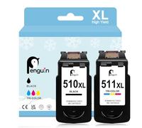 Penguin PG-510XL CL-511XL Black and Colour for Canon 510 XL 511 XL 512 513 Compatible with MX420 MP490 MP230 MP495 iP2700 MP270 MP280 MP480 MX350 Printer Ink Cartridge Replacement