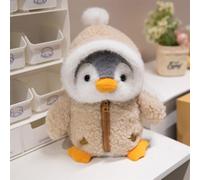 Penguin Pillow Plush Toy, Soft Kawaii Animal Squishy Cuddly Toys, Adorable Cotton Stuffed Hugging Plushies for Sleeping, Stress Relief, Relaxation, Home Decor & Gifts for Kids Adults (Brown,28cm)