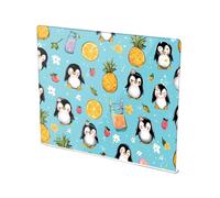 Penguin Pineapple Fruit Acrylic Cutting Board with Counter Lip Non-Slip Cutting Plate for Kitchen Countertop
