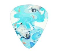 Penguin Playing Acoustic GuitarGuitar Picks 12 Pcs, Electric Guitar Essential Thick And Thin Guitar Plectrums Students 0.46 0.96 0.71 Mm