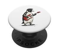 Penguin Playing Guitar Rock & Roll Penguins Rocker Music PopSockets Adhesive PopGrip