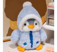 Penguin Plush, Cute Penguin Stuffed Animal with Hat and Clothes 10" Cuddly Christmas Stuffed Animals, Soft Body Pudgy Penguins for Home Xmas Party Winter Ornament Gift, Blue, Plush