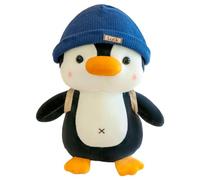 Penguin Plush Doll, Blue Hat, Soft, Cute, Gift, Kawaii Pillow