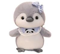 Penguin Plush, Soft Cuddly Stuffed Animal with Bib Doll Bow Penguins Hugging Pillow Plushie Toy for Room Decoration(White,30cm/11.8in)