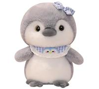 Penguin Plush, Soft Cuddly Stuffed Animal with Bib Doll Bow Penguins Hugging Pillow Plushie Toy for Room Decoration(Blue,20cm/7.87in)