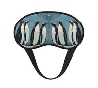 Penguin Print Black Out Eye Mask for Sleeping Airplane, Sleep Mask Polyester for Home and Travel