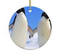 Penguin Print Christmas Ornaments Couple Gifts For Him Her Christmas Tree Decoration Ceramic Hanging Ornament Anniversary