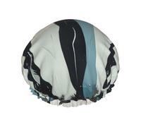 Penguin Print Double Layers Shower Cap Bathing Shower Caps Ladies Men Shower Caps Salon Home Use