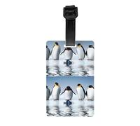 Penguin Print Fashionable PVC Luggage Tag Trendy Suitcase ID Holder Stylish Travel Accessory for Everyone