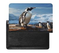 Penguin Print Passport Holder Passport Wallet Document Organizer Protector PU Leather Card Slot Travel Accessories