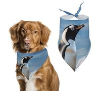 Penguin Print Pet Scarf Adjustable Pet Accessories Triangular Scarf Washable Floral Print Puppy Bib Bandana Stylish Comfortable Cat Scarves for Holiday Scarfs