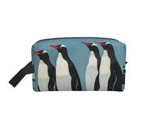 Penguin Print Portable Travel Toiletry Storage Bag Large Capacity 600D Polyester Cosmetic Storage Bag