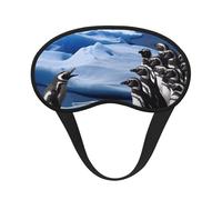 Penguin Print Print Blindfold Sleep Mask, 100% Block Light Eye Sleep Shade Cover Eye Masks with Adjustable Strap