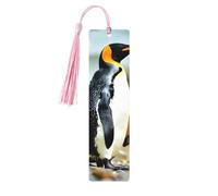 Penguin Print Wooden Bookmark Women Men Tassel Book Marks Bookmarks for Book Lovers Reading Accessories