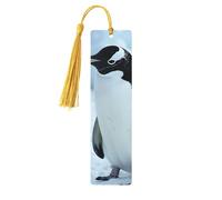 Penguin Print Wooden Bookmark Women Men Tassel Book Marks Bookmarks for Book Lovers Reading Accessories
