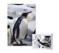 Penguin Printed 1000 Piece Jigsaw Puzzle for Adults, Cut Brain Teaser Game for Family Home Decor Gift(29.5x19.7 Inch)