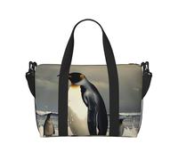 Penguin Printed Travel Bag Duffle Bag for Men Women, Large Water Resistant Gym Bag Weekend Holdall Bag with Shoulder Strap