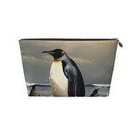 Penguin Printed Travel Cosmetic Bags with Gold Zipper Makeup Organizer Cosmetic Case Toiletry Bag for Women Mom Girls