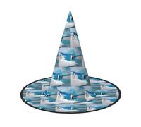Penguin Printing Halloween Hat Soft Oxford Cloth For Carnivals Foldable Space Saving Design