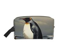 Penguin Prints Makeup Bags for Women Girls Large Capacity Zipper Cosmetic Bag Travel Toiletry Bag Organizer with Handle