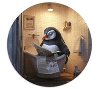Penguin Reading Newspaper 1000 Pieces Puzzles for Adults Jigsaw Puzzles for Adults Interactive Family Game, Suitable for Ages 14+ 67.5x67.5cm
