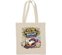 Penguin Relaxing Skimming Life Humor Natural Cotton Tote Bag White