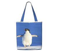 Penguin,Reusable Grocery Bags Shopping Tote Bags Large Capacity Canvas Shoulder bag