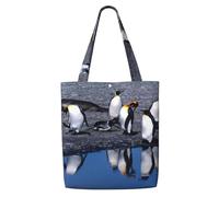 Penguin,Reusable Grocery Bags Shopping Tote Bags Large Capacity Canvas Shoulder bag