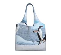 Penguin,Reusable Tote Bags Grocery Bags Large Capacity Canvas Shopping Shoulder bag
